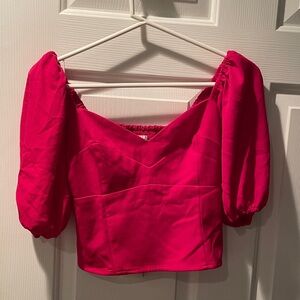 Elegant Pink Puff Sleeve Top